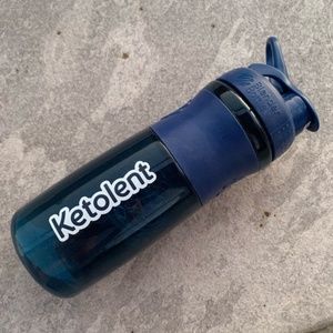 Ketolent Blender Bottle Clear Blue Rubber 26oz NWT